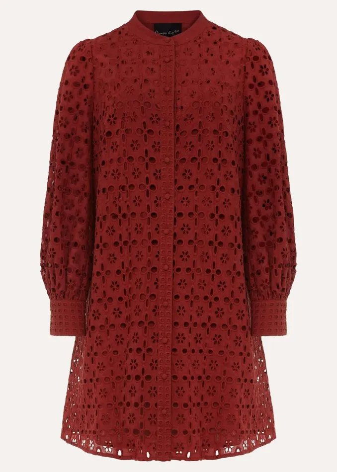 Phase Eight Dresses Rihanna Broderie Tunic Dress Spice 8211 Women