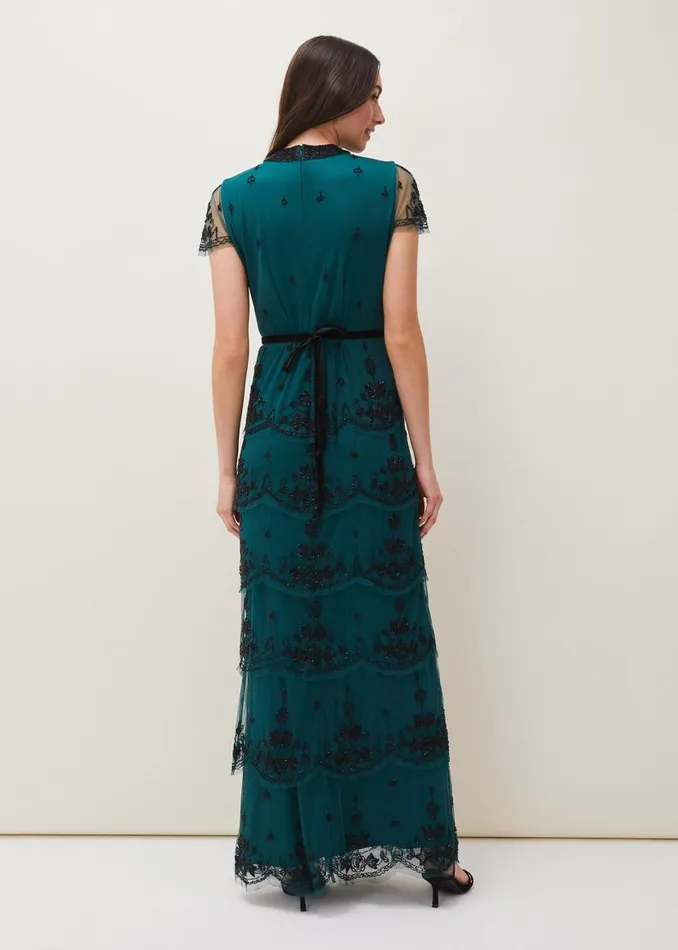 Phase Eight Dresses Roberta Layered Maxi Dress Blackforest 8211 Women