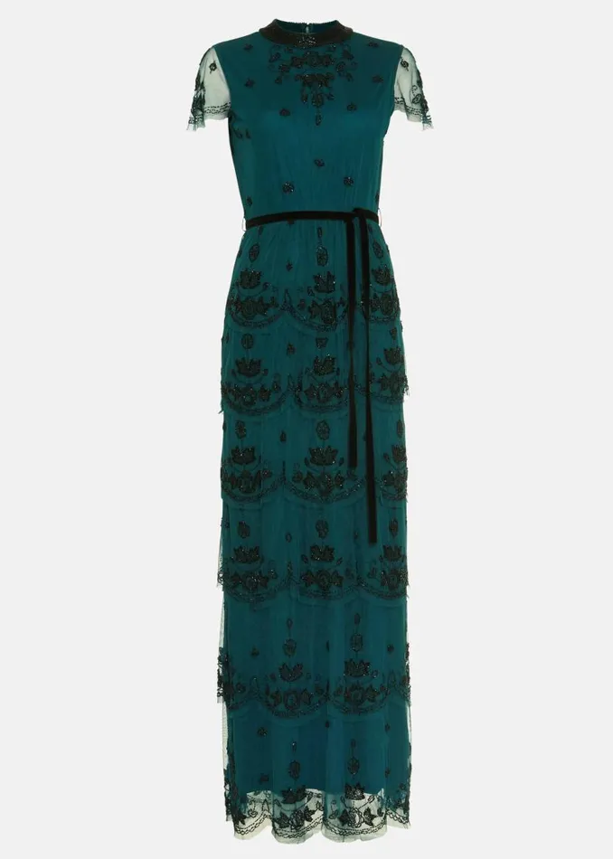 Phase Eight Dresses Roberta Layered Maxi Dress Blackforest 8211 Women