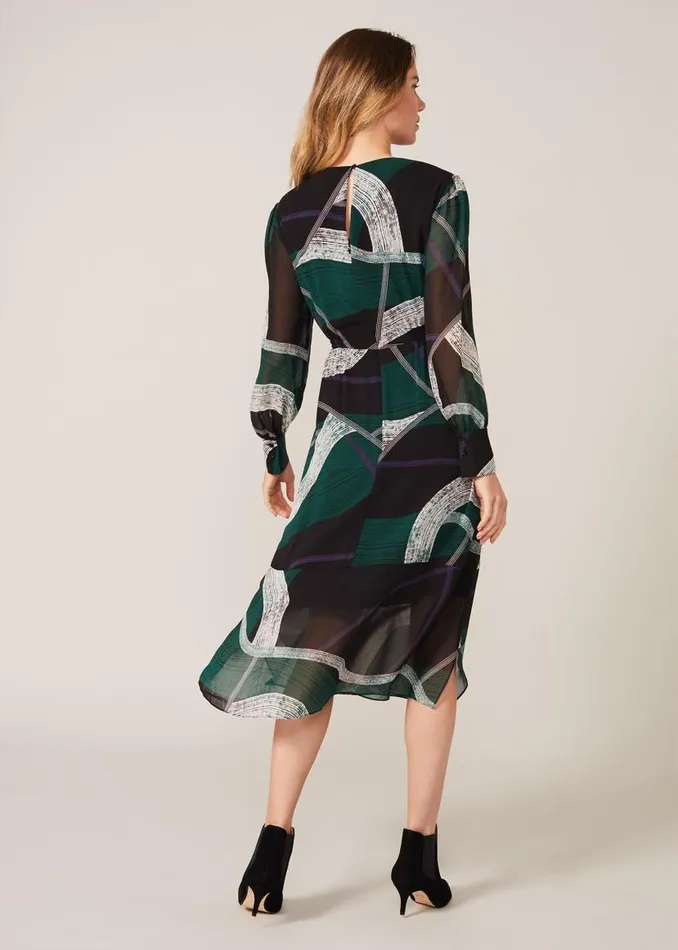 Phase Eight Dresses Saoirse Swirls Chiffon Dress Greenpurple 8211 Women