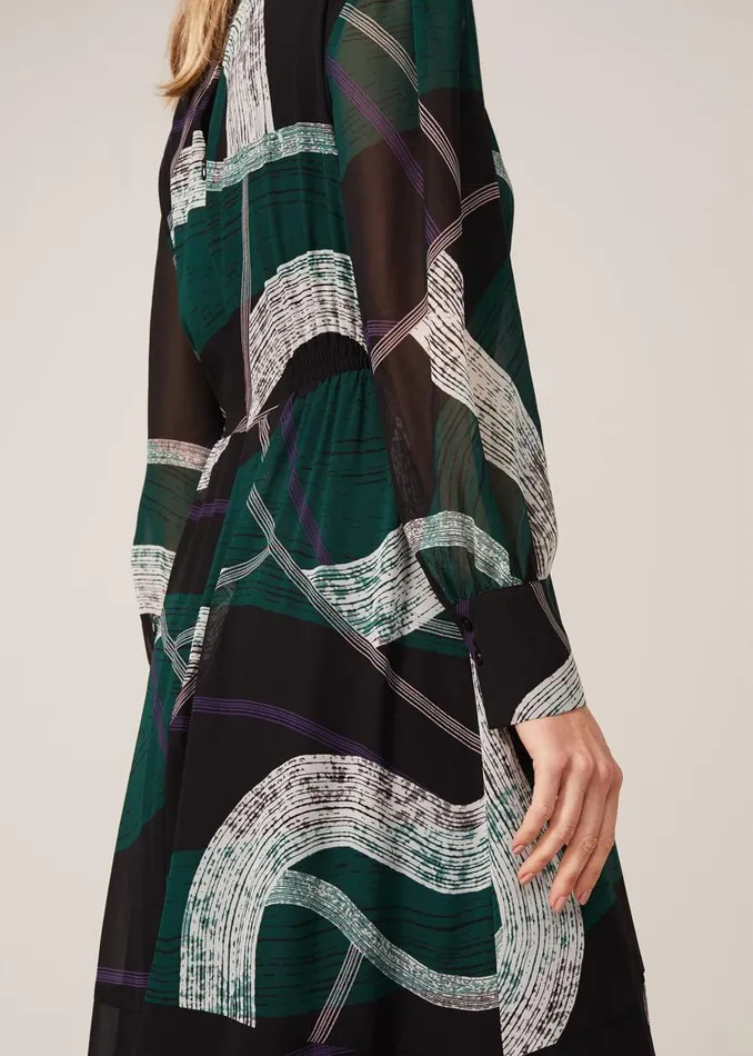 Phase Eight Dresses Saoirse Swirls Chiffon Dress Greenpurple 8211 Women