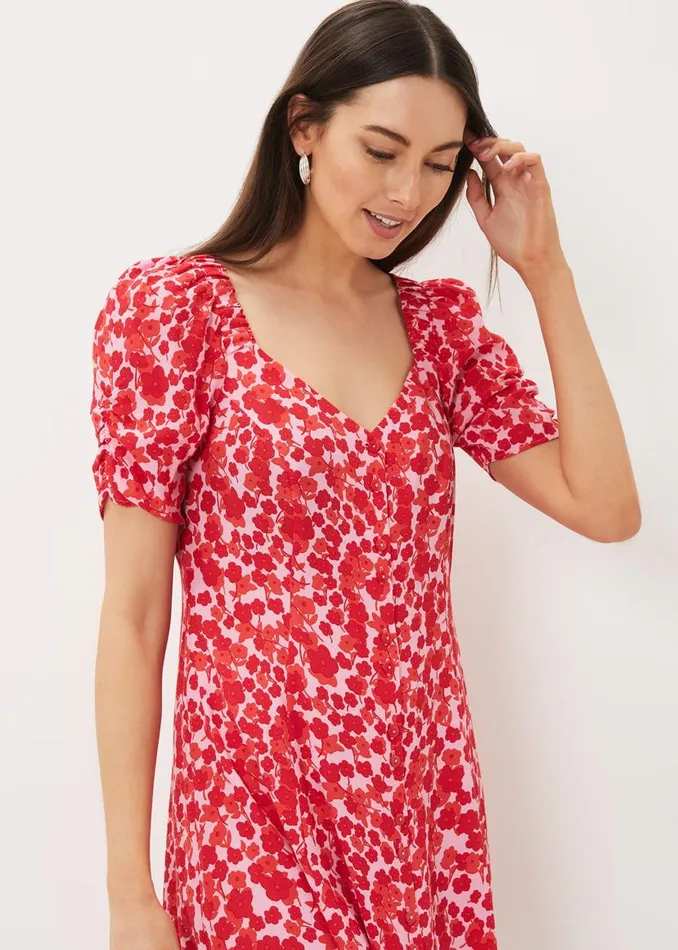 Phase Eight Dresses Sheryl Floral Tea Dress Pinkred 8211 Women