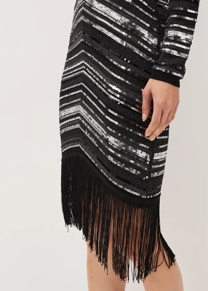 Phase Eight Dresses Sibylle Chevron Sequin Dress Gunmetal 8211 Women