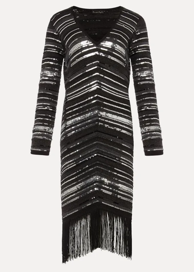 Phase Eight Dresses Sibylle Chevron Sequin Dress Gunmetal 8211 Women