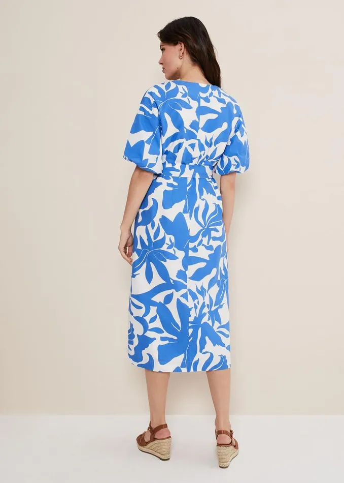 Phase Eight Dresses Sienna Cotton Two Colour Midi Dress Blueivory 8211 Women Phase Eight Dresses Sienna Cotton Two Colour Midi Dress Blueivory 8211 Women