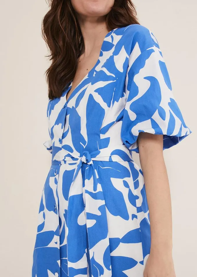 Phase Eight Dresses Sienna Cotton Two Colour Midi Dress Blueivory 8211 Women Phase Eight Dresses Sienna Cotton Two Colour Midi Dress Blueivory 8211 Women