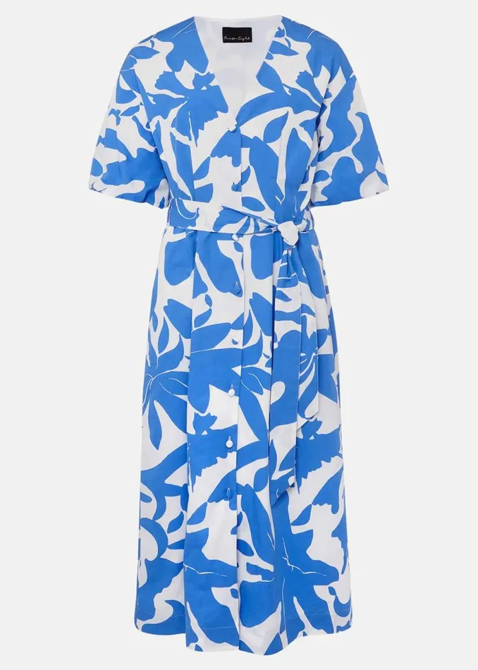 Phase Eight Dresses Sienna Cotton Two Colour Midi Dress Blueivory 8211 Women Phase Eight Dresses Sienna Cotton Two Colour Midi Dress Blueivory 8211 Women