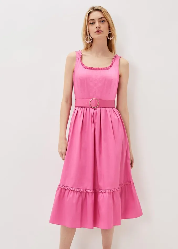 Phase Eight Dresses Tanya Belted Midaxi Dress Candy Pink 8211 Women