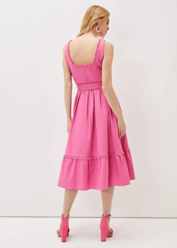 Phase Eight Dresses Tanya Belted Midaxi Dress Candy Pink 8211 Women