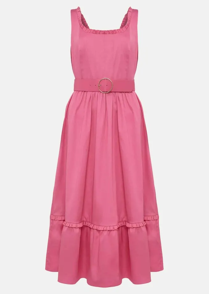 Phase Eight Dresses Tanya Belted Midaxi Dress Candy Pink 8211 Women