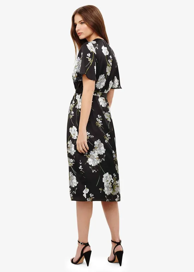 Phase Eight Dresses Tasha Floral Wrap Dress Black 8211 Women