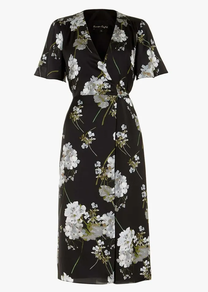 Phase Eight Dresses Tasha Floral Wrap Dress Black 8211 Women