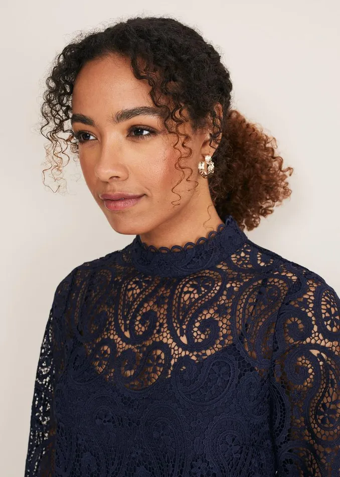 Phase Eight Dresses Verity Lace Shift Dress Navy 8211 Women