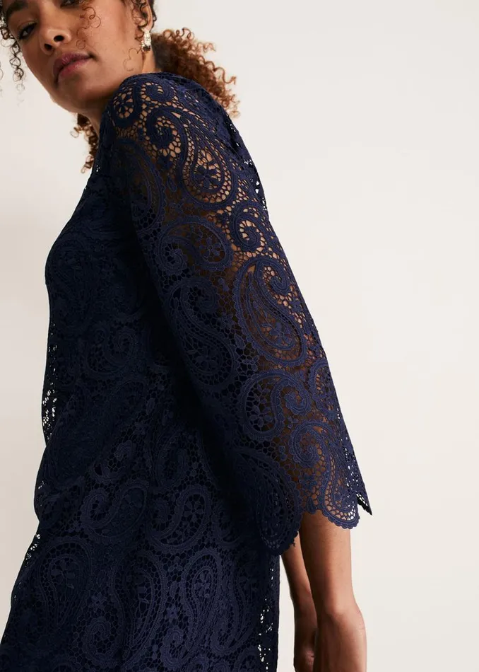 Phase Eight Dresses Verity Lace Shift Dress Navy 8211 Women