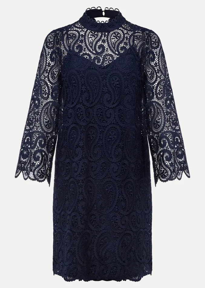 Phase Eight Dresses Verity Lace Shift Dress Navy 8211 Women