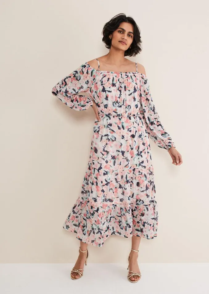 Phase Eight Dresses Vicky Off Shoulder Printed Dress Multicoloured 8211 Women Phase Eight Dresses Vicky Off Shoulder Printed Dress Multicoloured 8211 Women