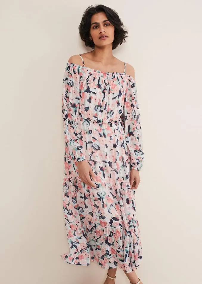 Phase Eight Dresses Vicky Off Shoulder Printed Dress Multicoloured 8211 Women Phase Eight Dresses Vicky Off Shoulder Printed Dress Multicoloured 8211 Women
