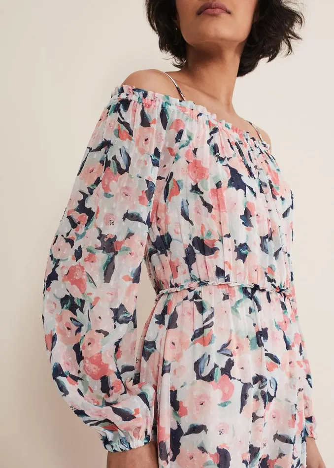 Phase Eight Dresses Vicky Off Shoulder Printed Dress Multicoloured 8211 Women Phase Eight Dresses Vicky Off Shoulder Printed Dress Multicoloured 8211 Women
