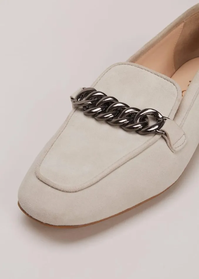 Phase Eight Flats Grey Chain Detail Loafers Light Grey 8211 Women