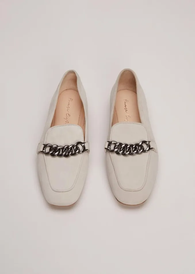 Phase Eight Flats Grey Chain Detail Loafers Light Grey 8211 Women