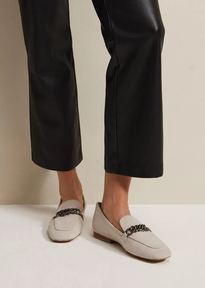 Phase Eight Flats Grey Chain Detail Loafers Light Grey 8211 Women