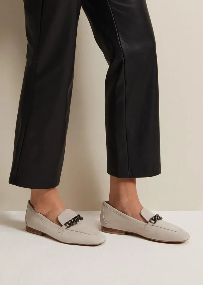 Phase Eight Flats Grey Chain Detail Loafers Light Grey 8211 Women