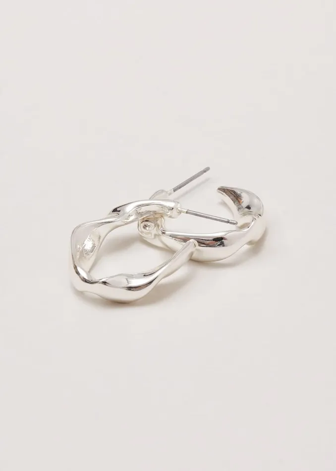 Phase Eight Jewellery Silver Twist Hoop Earrings Silver 8211 Women