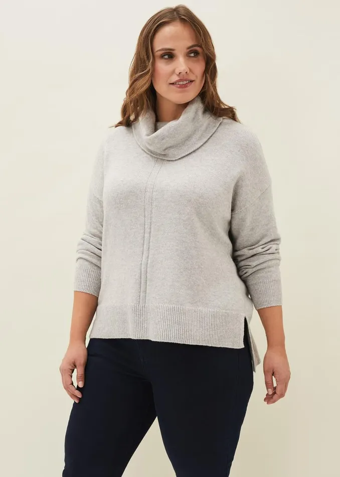 Phase Eight Knitwear Abella Cowl Neck Jumper Grey 8211 Women