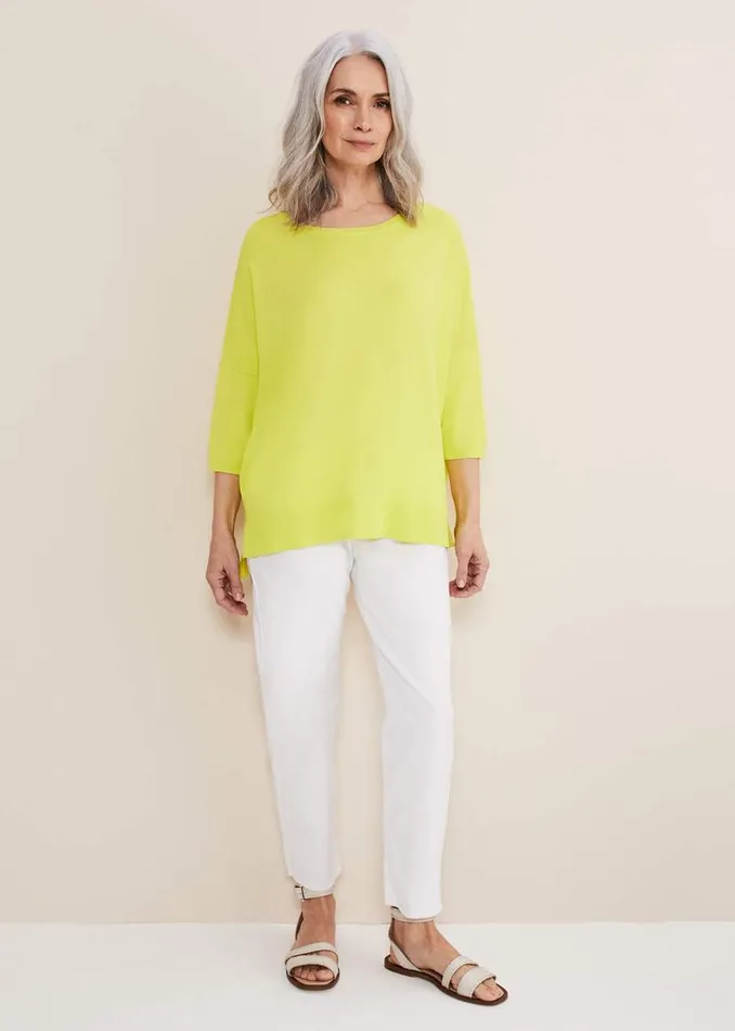 Phase Eight Knitwear Adriana Stepped Hem Knit Lime 8211 Women
