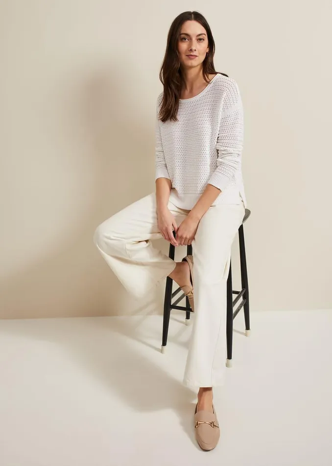 Phase Eight Knitwear Annie Textured Jumper Ivory 8211 Women