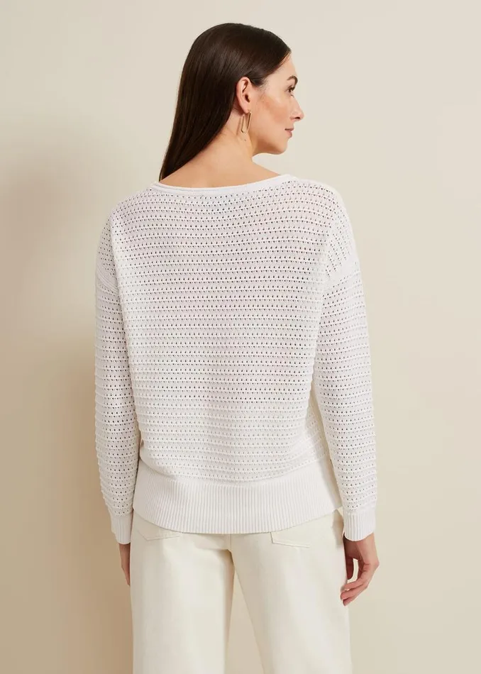 Phase Eight Knitwear Annie Textured Jumper Ivory 8211 Women