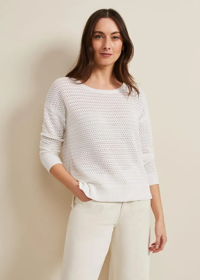 Phase Eight Knitwear Annie Textured Jumper Ivory 8211 Women