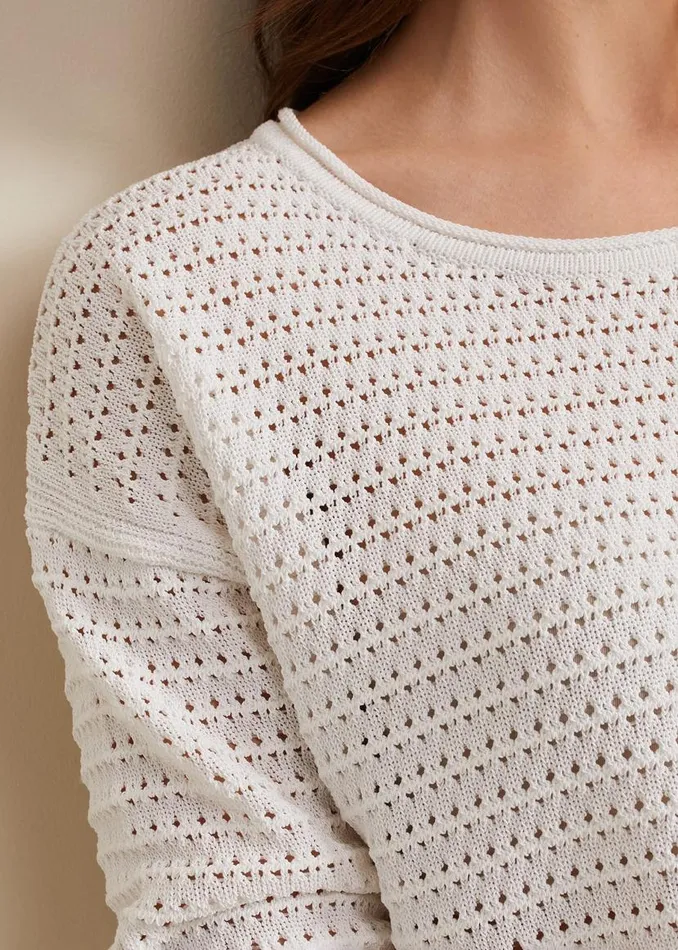 Phase Eight Knitwear Annie Textured Jumper Ivory 8211 Women