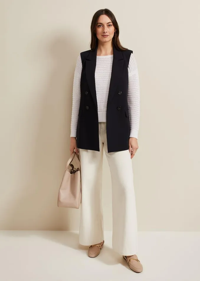 Phase Eight Knitwear Annie Textured Jumper Ivory 8211 Women