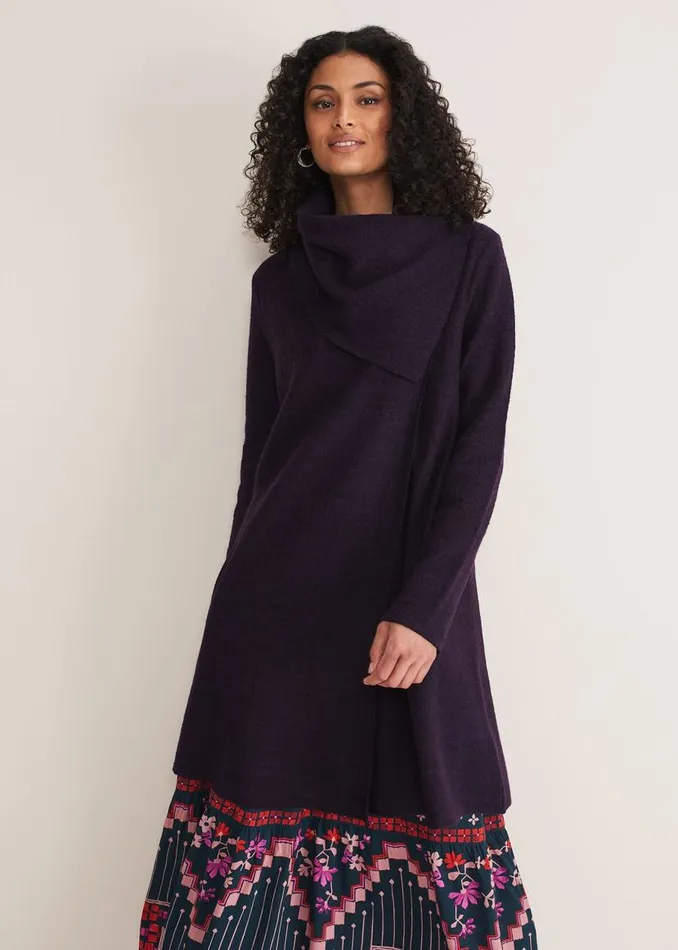 Phase Eight Knitwear Bellona Knit Coat Blackcurrant 8211 Women