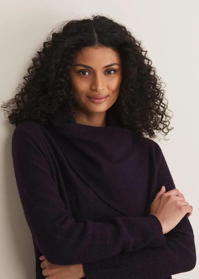 Phase Eight Knitwear Bellona Knit Coat Blackcurrant 8211 Women
