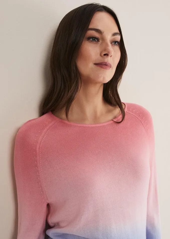Phase Eight Knitwear Helen Dip Dye Knit Bluepink 8211 Women