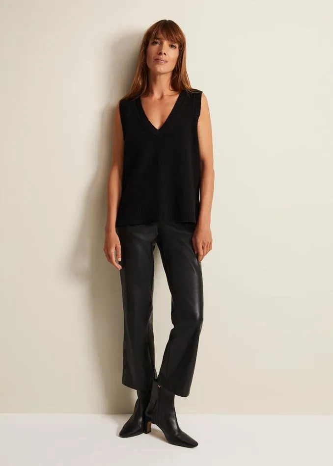 Phase Eight Knitwear Marianna V Neck Tank Black 8211 Women