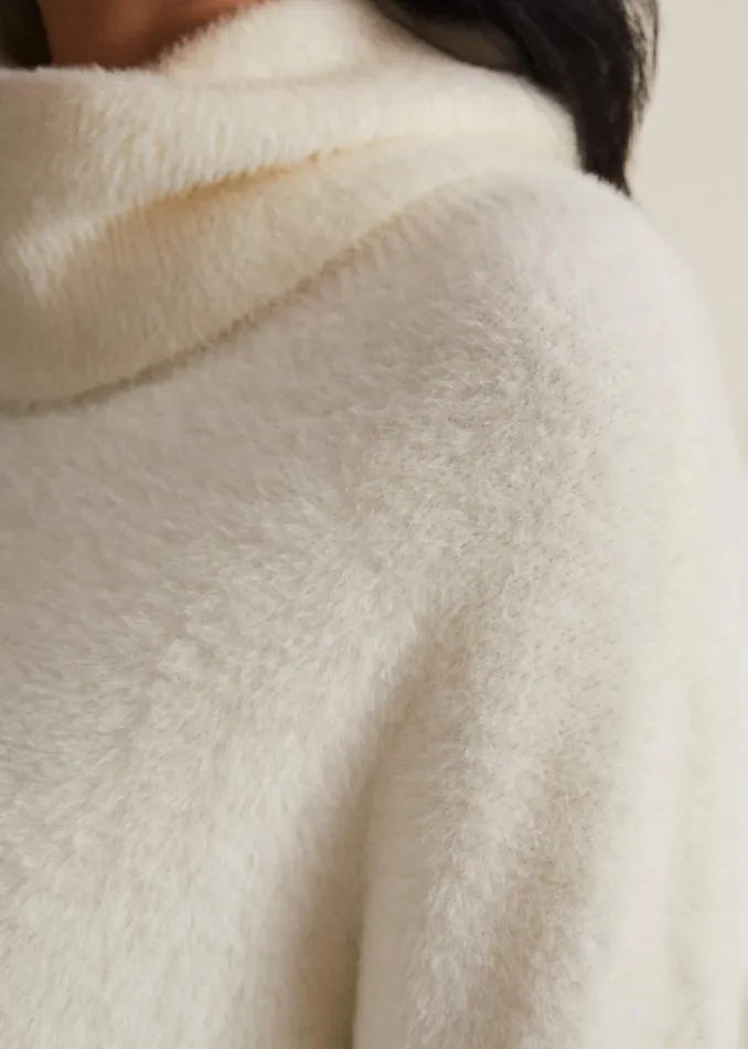 Phase Eight Knitwear Natalia Fluffy Roll Neck Knit Winter White 8211 Women