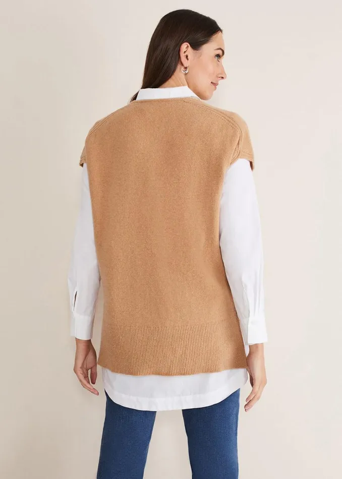 Phase Eight Knitwear Safin V Neck Wool Blend Knitted Tabbard Camel 8211 Women Phase Eight Knitwear Safin V Neck Wool Blend Knitted Tabbard Camel 8211 Women