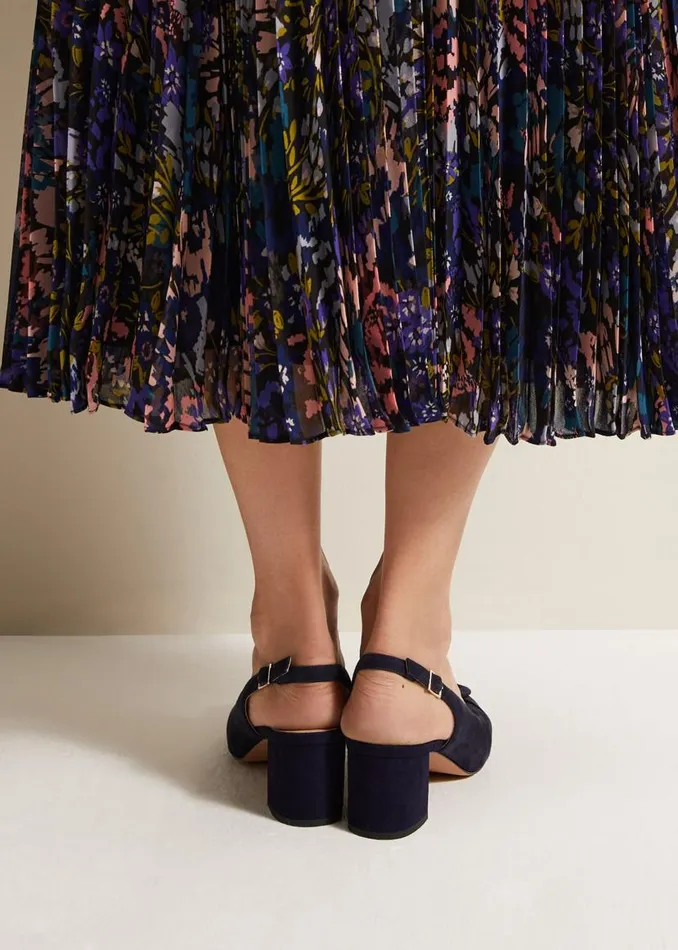 Phase Eight Occasion Shoes Blue Suede Slingback Heels Navy 8211 Women