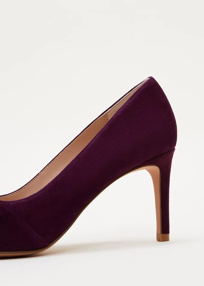 Phase Eight Occasion Shoes Knot Front Suede Court Shoe Plum 8211 Women