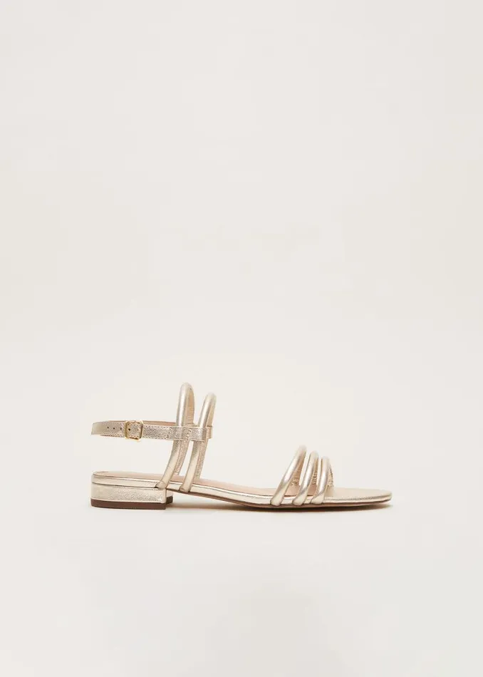Phase Eight Sandals Gold Leather Sandals Gold 8211 Women