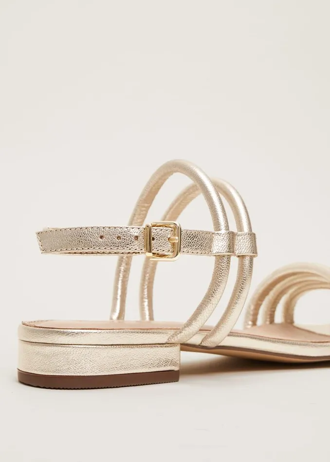 Phase Eight Sandals Gold Leather Sandals Gold 8211 Women
