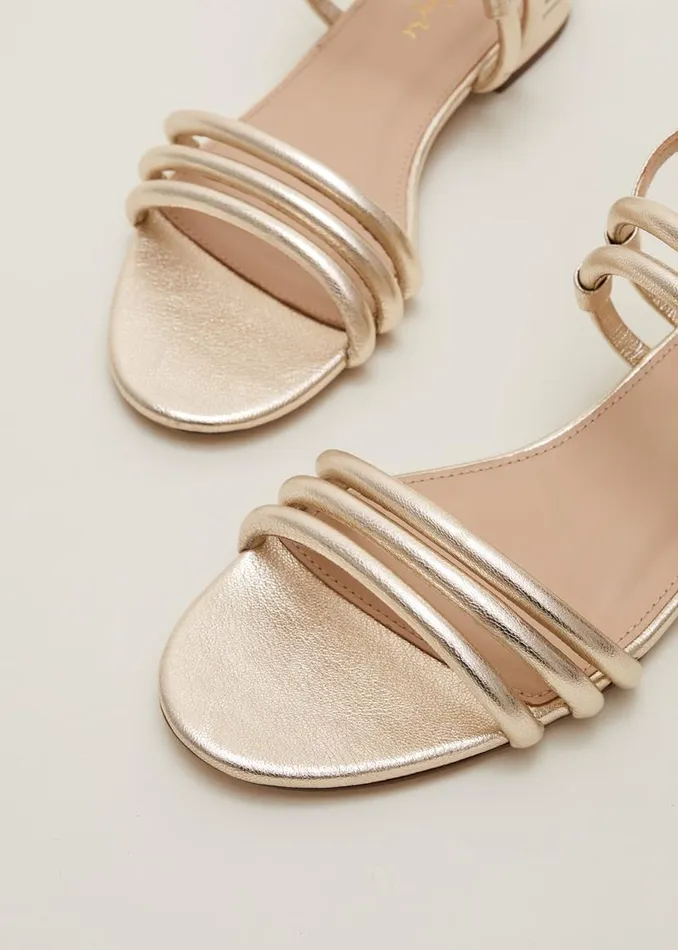 Phase Eight Sandals Gold Leather Sandals Gold 8211 Women
