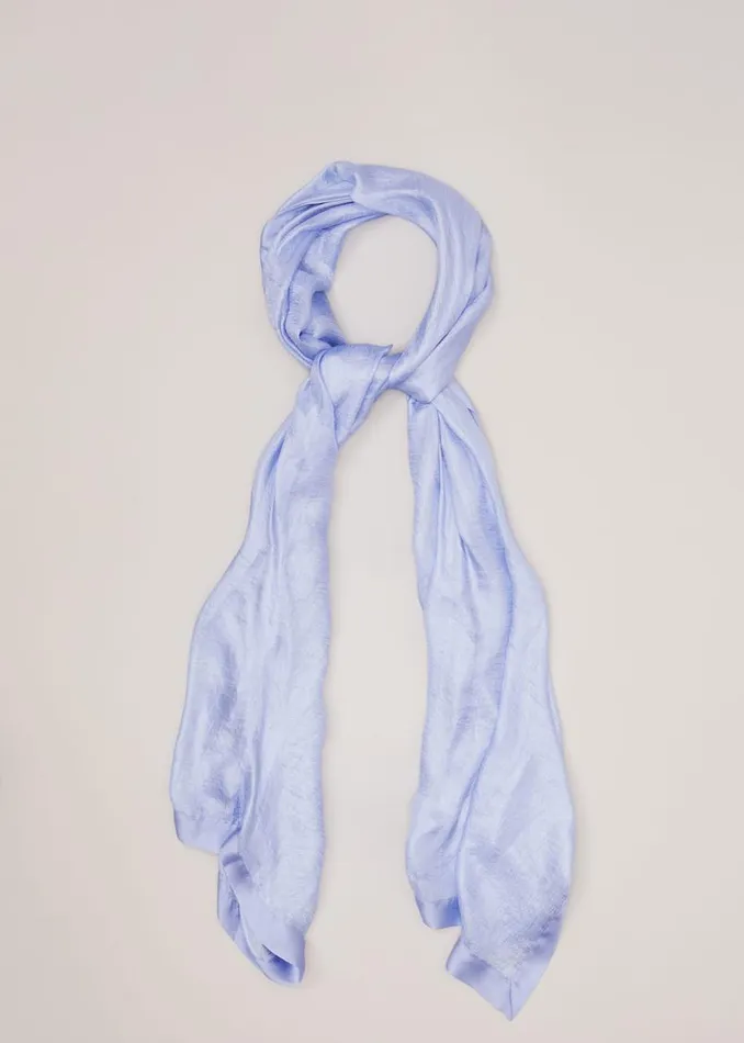 Phase Eight Scarves Satin Trim Scarf Pale Blue 8211 Women