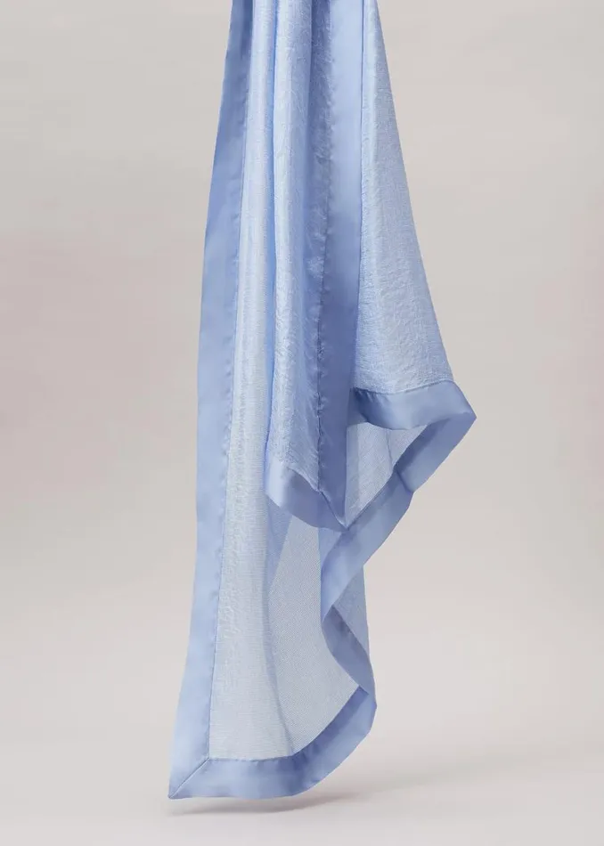 Phase Eight Scarves Satin Trim Scarf Pale Blue 8211 Women