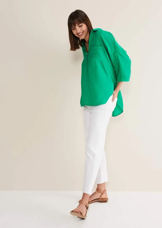 Phase Eight Shirts and Blouses Cynthia Longline Shirt Green 8211 Women