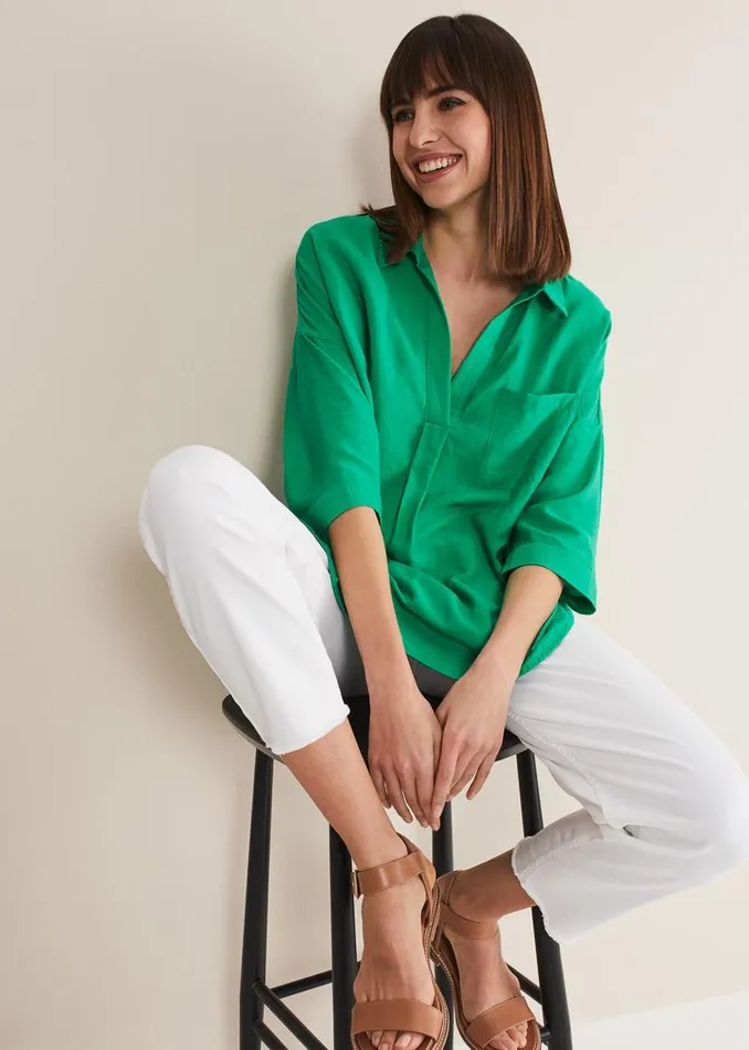Phase Eight Shirts and Blouses Cynthia Longline Shirt Green 8211 Women