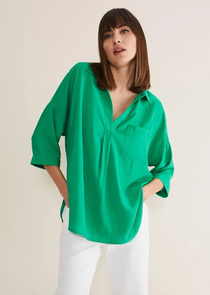 Phase Eight Shirts and Blouses Cynthia Longline Shirt Green 8211 Women